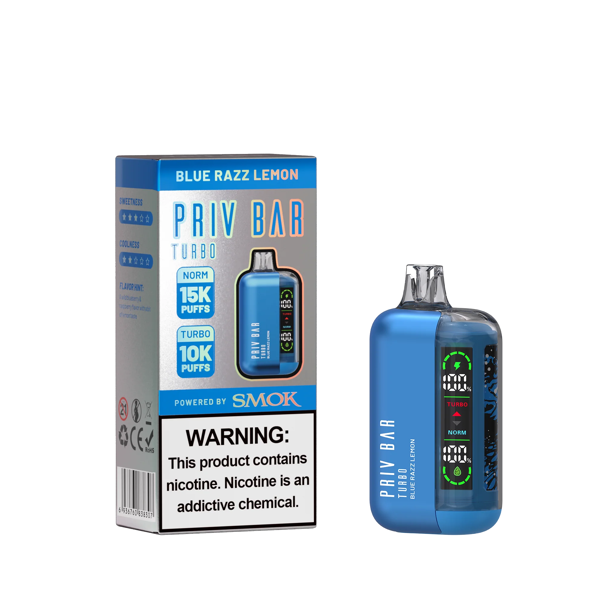 Priv Bar 15K Turbo - Blue Razz Lemon