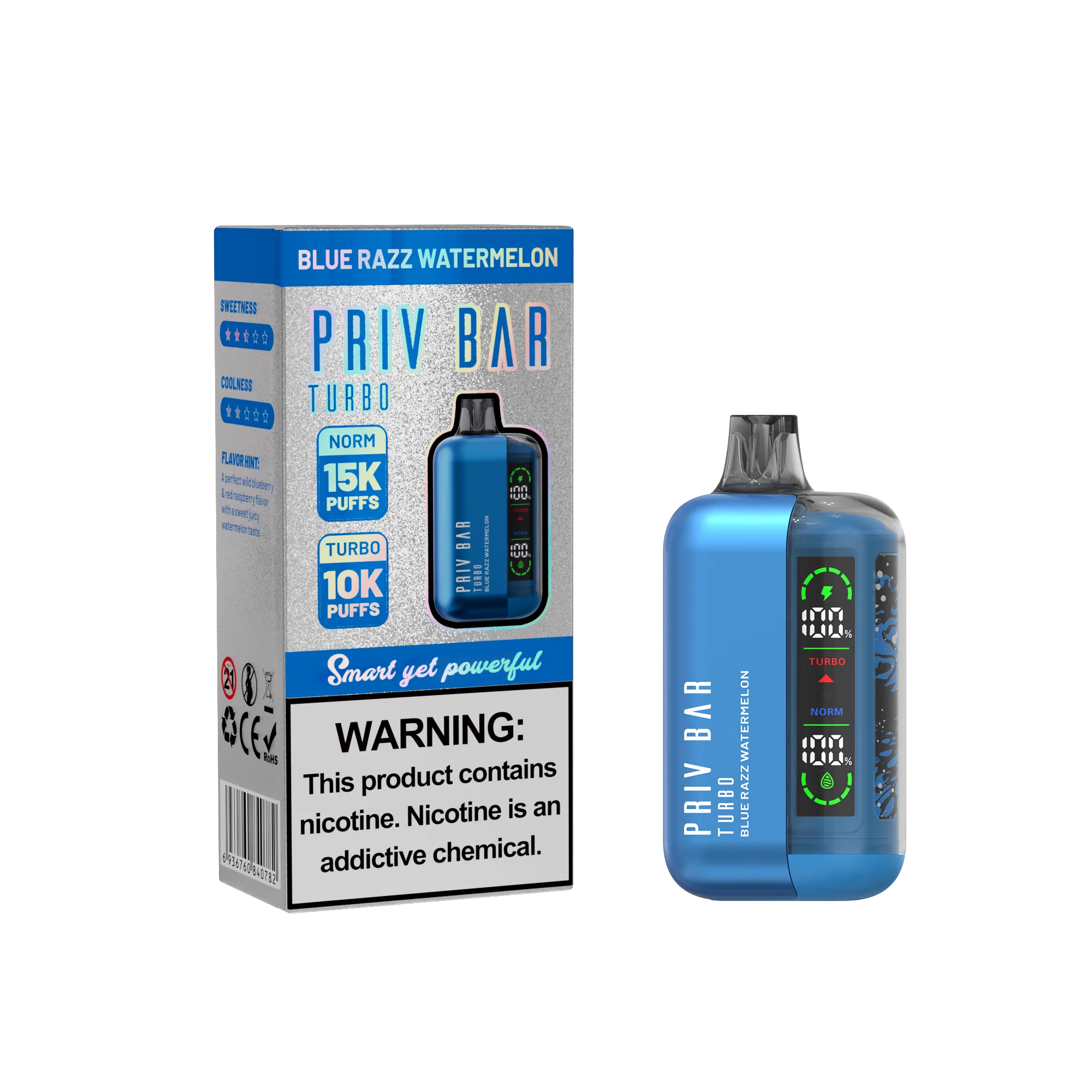 Priv Bar 15K Turbo - Blue Razz Watermelon