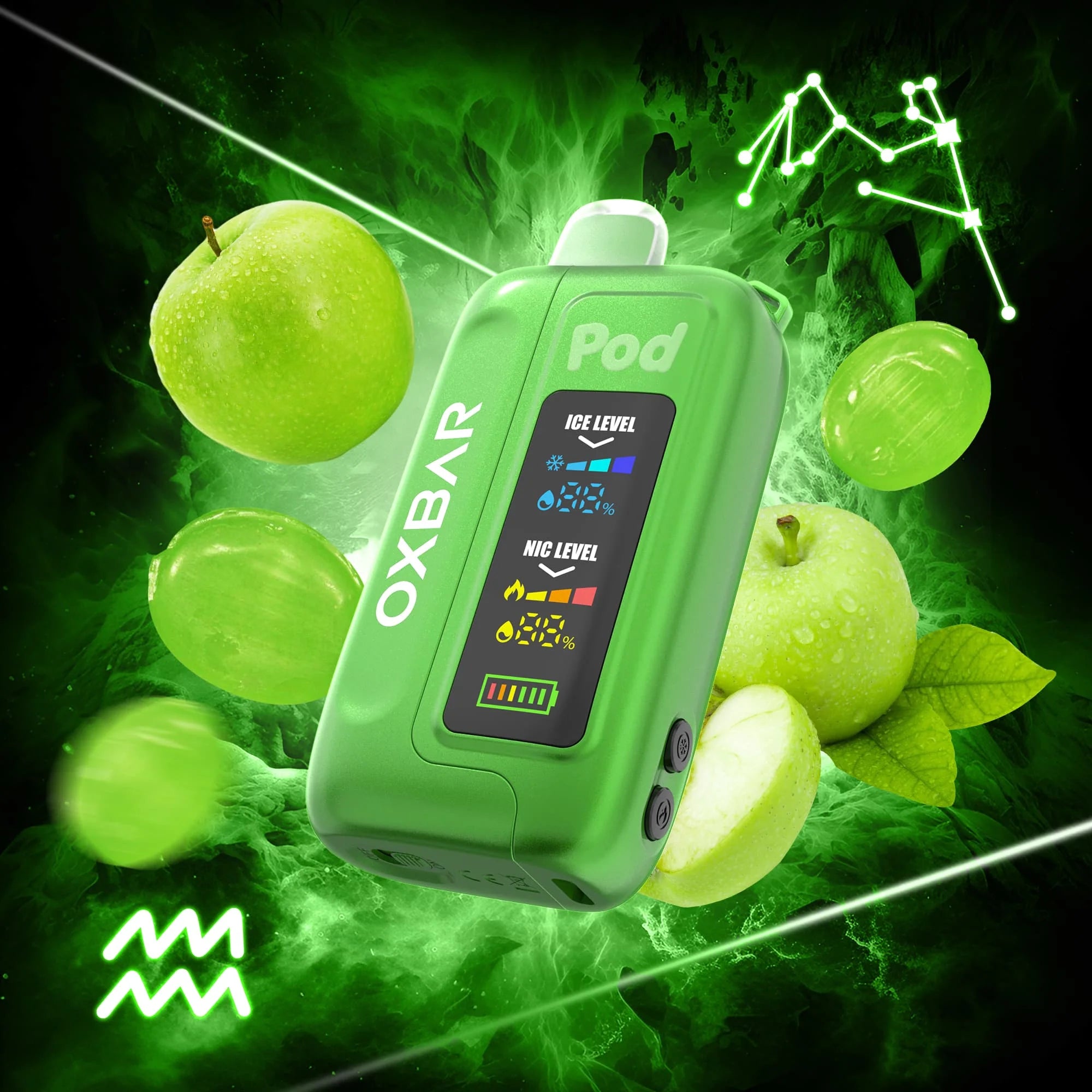 OXBAR Ice-Nic Control 35K - Green Apple Burst