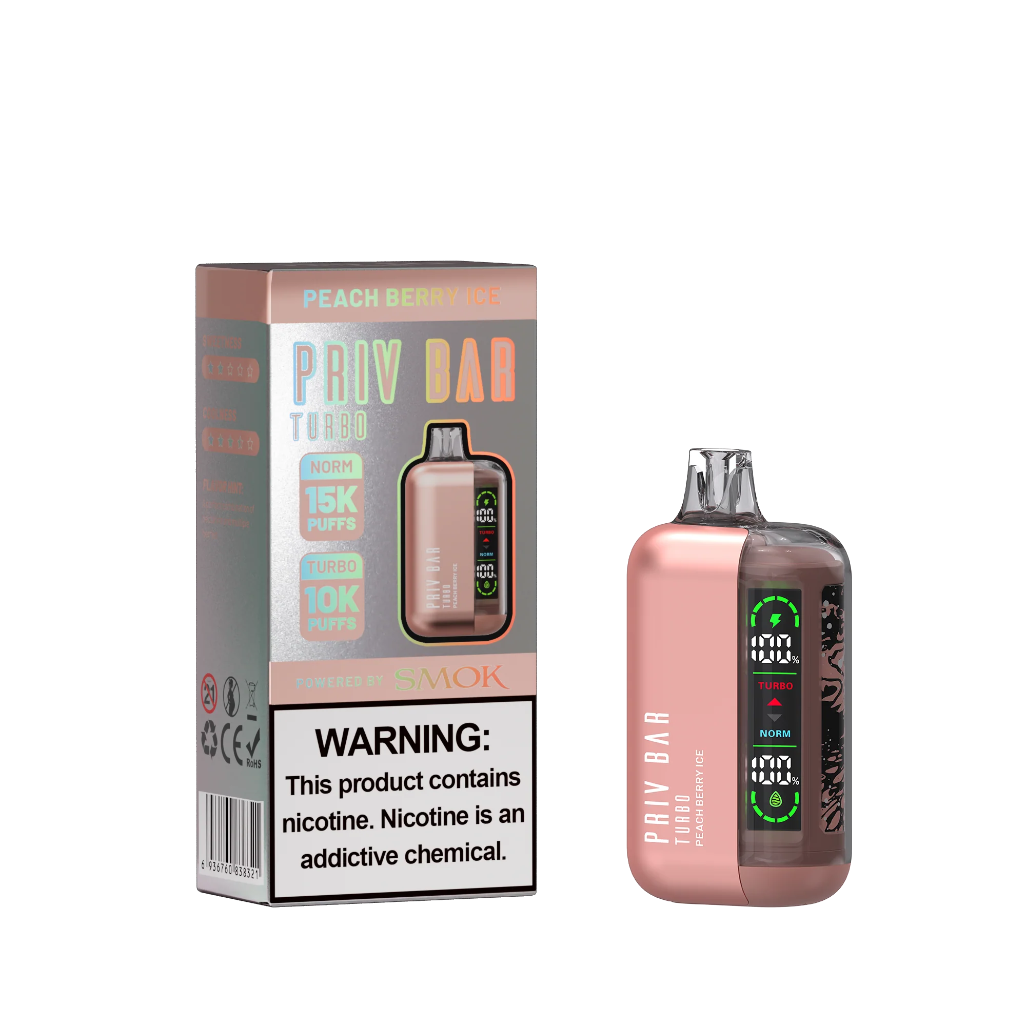 Priv Bar 15K Turbo - Peach Berry Ice