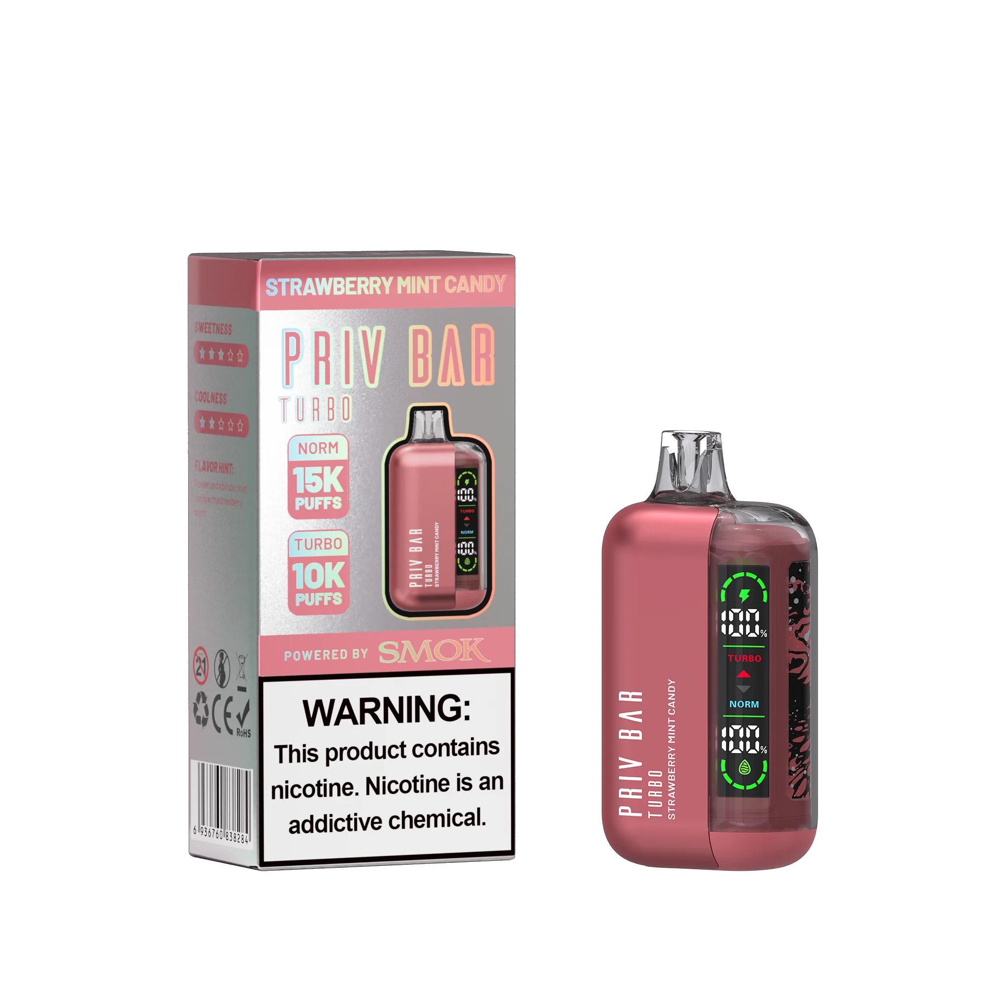 Priv Bar 15K Turbo - Strawberry Mint Candy