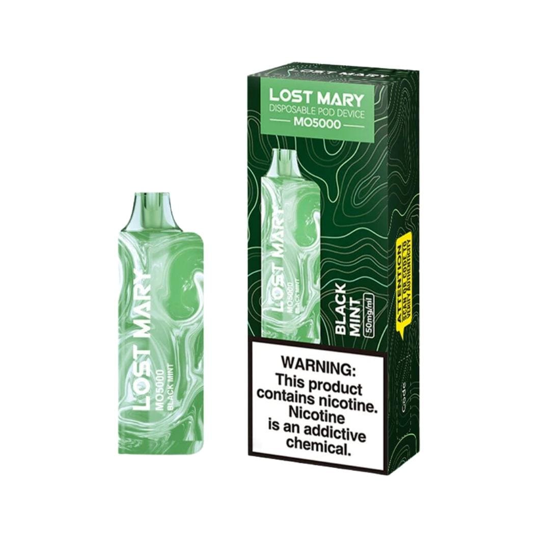 Lost Mary Vaporizers & Electronic Cigarettes Black Mint Lost Mary MO5000 - Black Mint (10 ct)